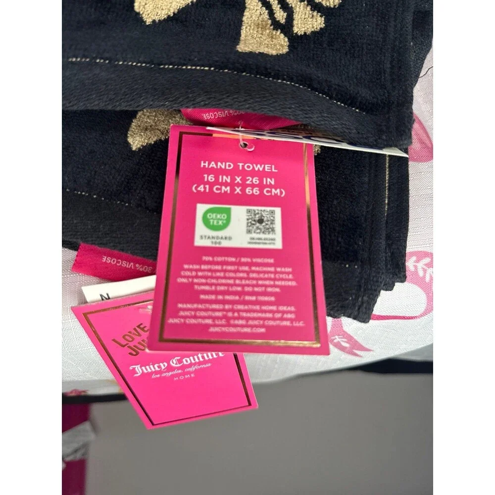 Juicy Couture Crown and Bow Hand Towel Set